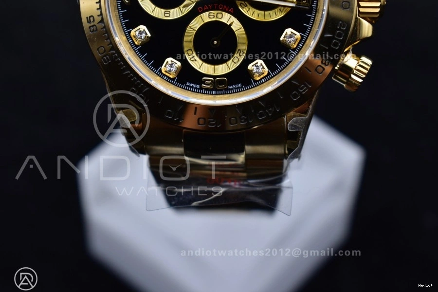 Bracelet 116508 Dial QF V2 1:1 Edition YG Black Best Daytona SH4130 Diamonds on 0413